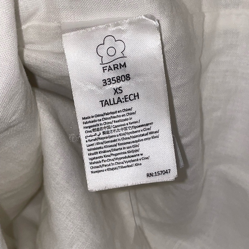 FARM Rio Off-White Sleeveless Euroflax Premium Linen Mini Dress - Picture 8 of 8